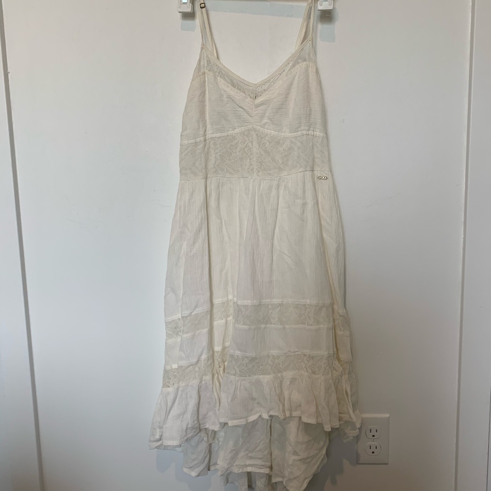 Roxy White Lace High to Low dress